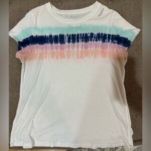Athleta Tie-Dye Multicolor/White Tee / Large